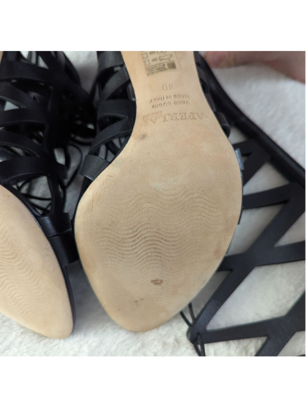 Aperlai Gladiator Black Clear Heels Size 40 - Picture 8 of 14